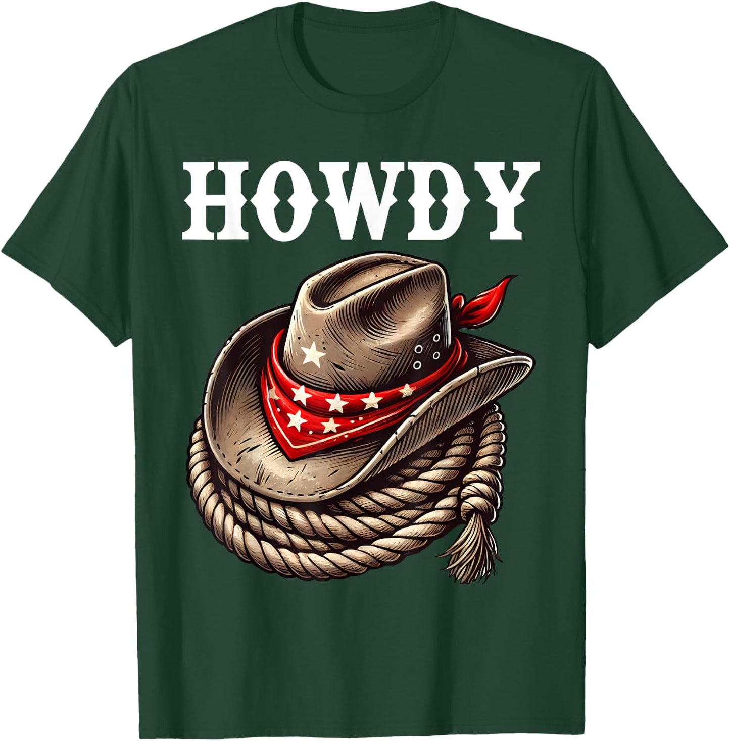 Howdy Cowboy Hat funny Western Rodeo T-Shirt - T-Shirt | Forest