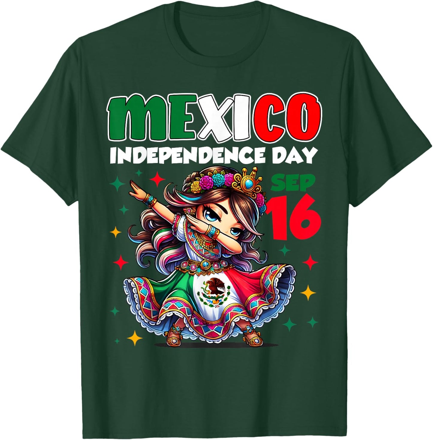 Mexico Independence Day September 16 Celebration girls T-Shirt - T-Shirt | Forest