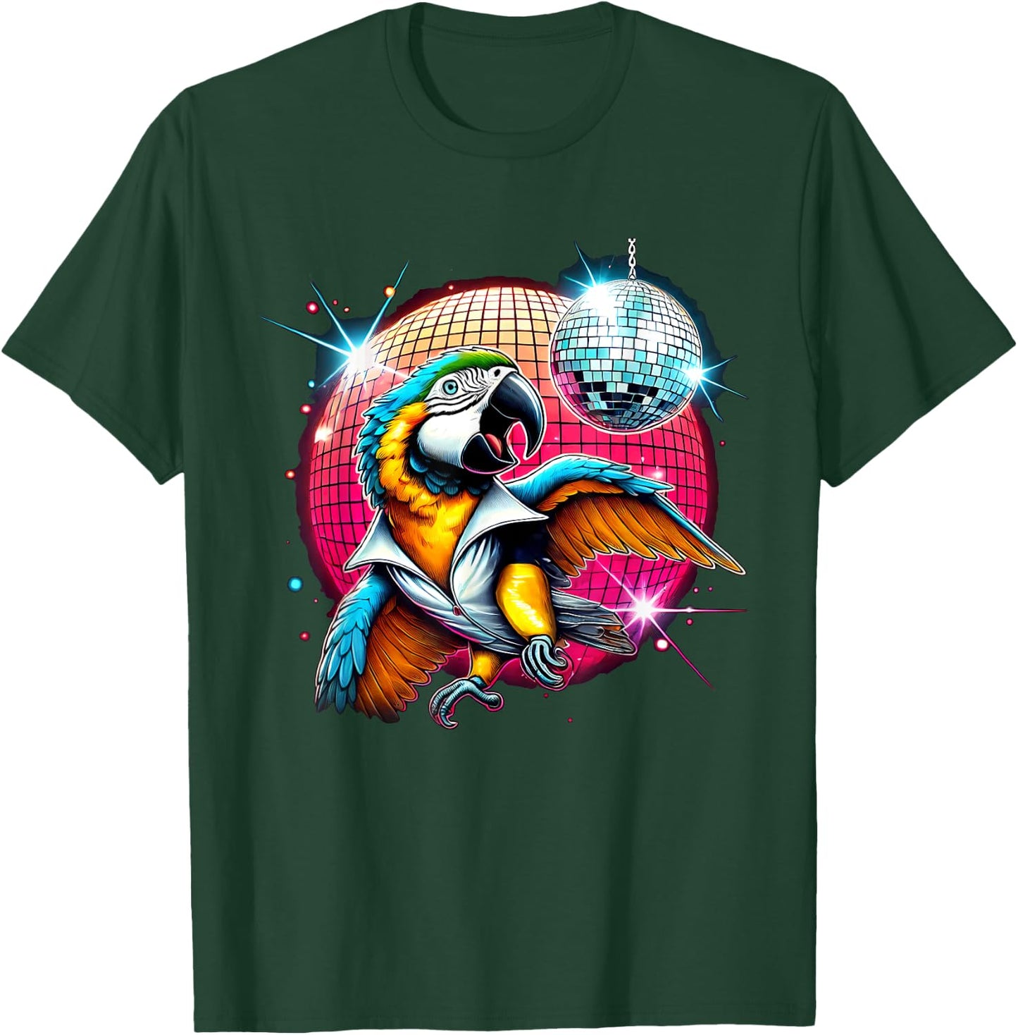 Aesthetic Macaw Disco T-Shirt - T-Shirt | Forest