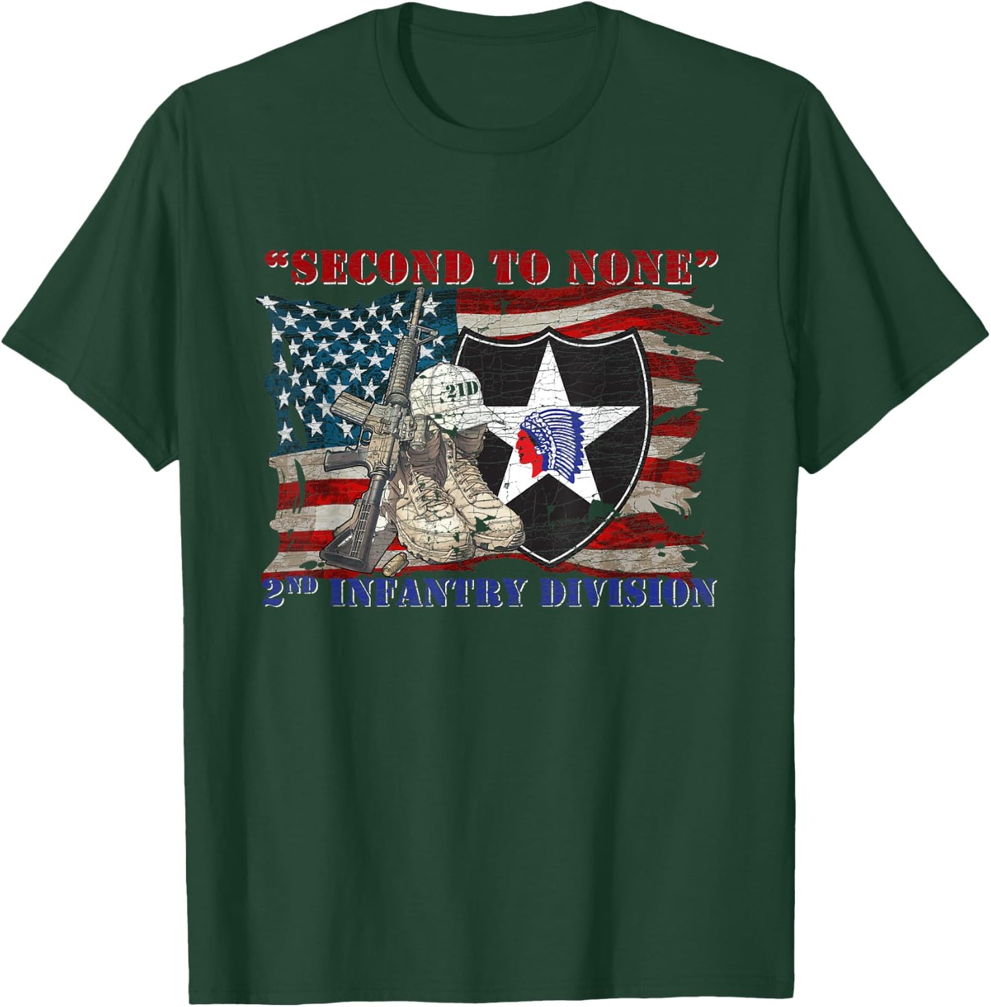 2nd Infantry Division 2nd ID 2ID Camp Humphreys Indianhead T-Shirt - T-Shirt | Forest