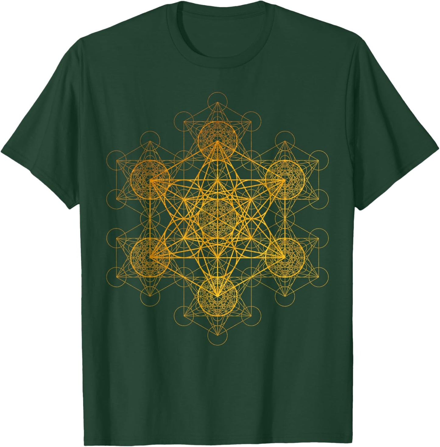 Fractal Metatron's Cube Sacred Geometry Transcendence Art T-Shirt - T-Shirt | Forest