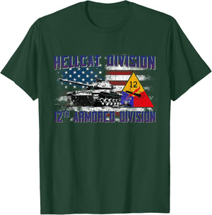 Veteran 12th Armored Division Vintage Gifts Women Girls Kids T-Shirt - T-Shirt | Forest