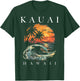 Kauai Hawaii Aloha Hawaiian Surf Surfer Vintage T-Shirt - T-Shirt | Forest