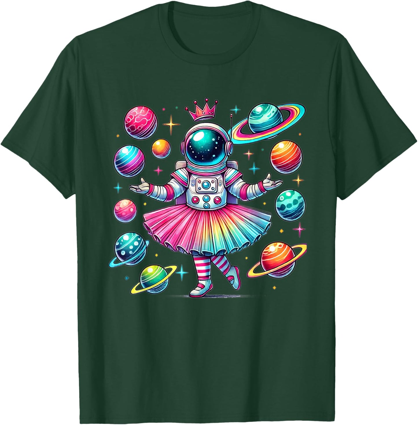 Ballerina Girl Space Astronaut T-Shirt - T-Shirt | Forest