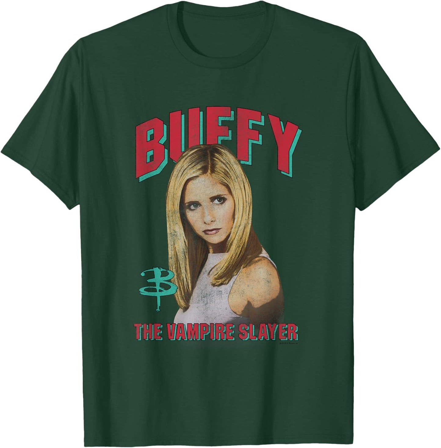 Buffy The Vampire Slayer The Chosen One Distressed Portrait T-Shirt - T-Shirt | Forest