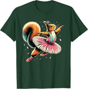 Ballerina Wild squirrel Dancing T-Shirt - T-Shirt | Forest