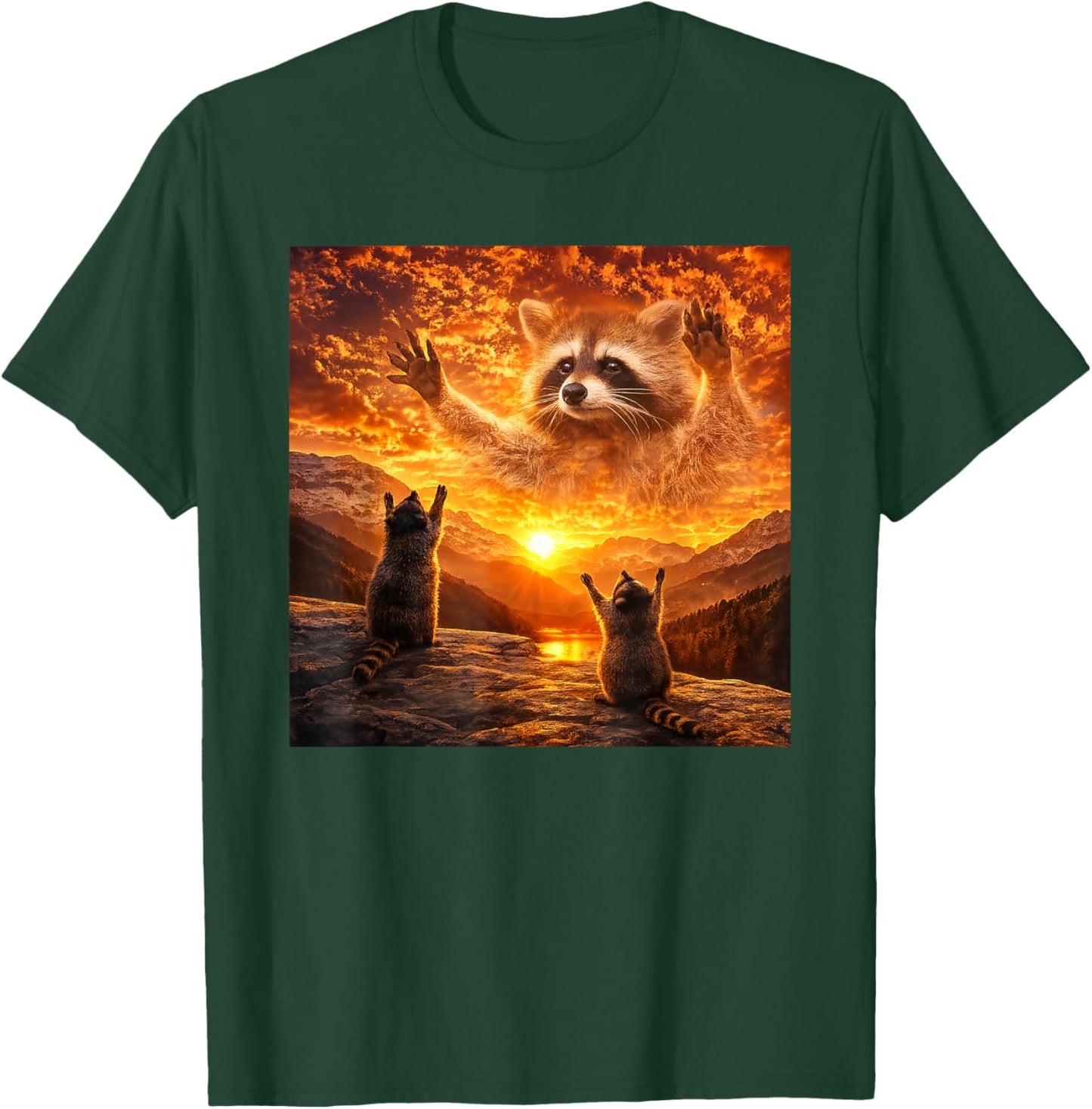 Funny Raccoon Cult Meme Gen Z T-Shirt - T-Shirt | Forest