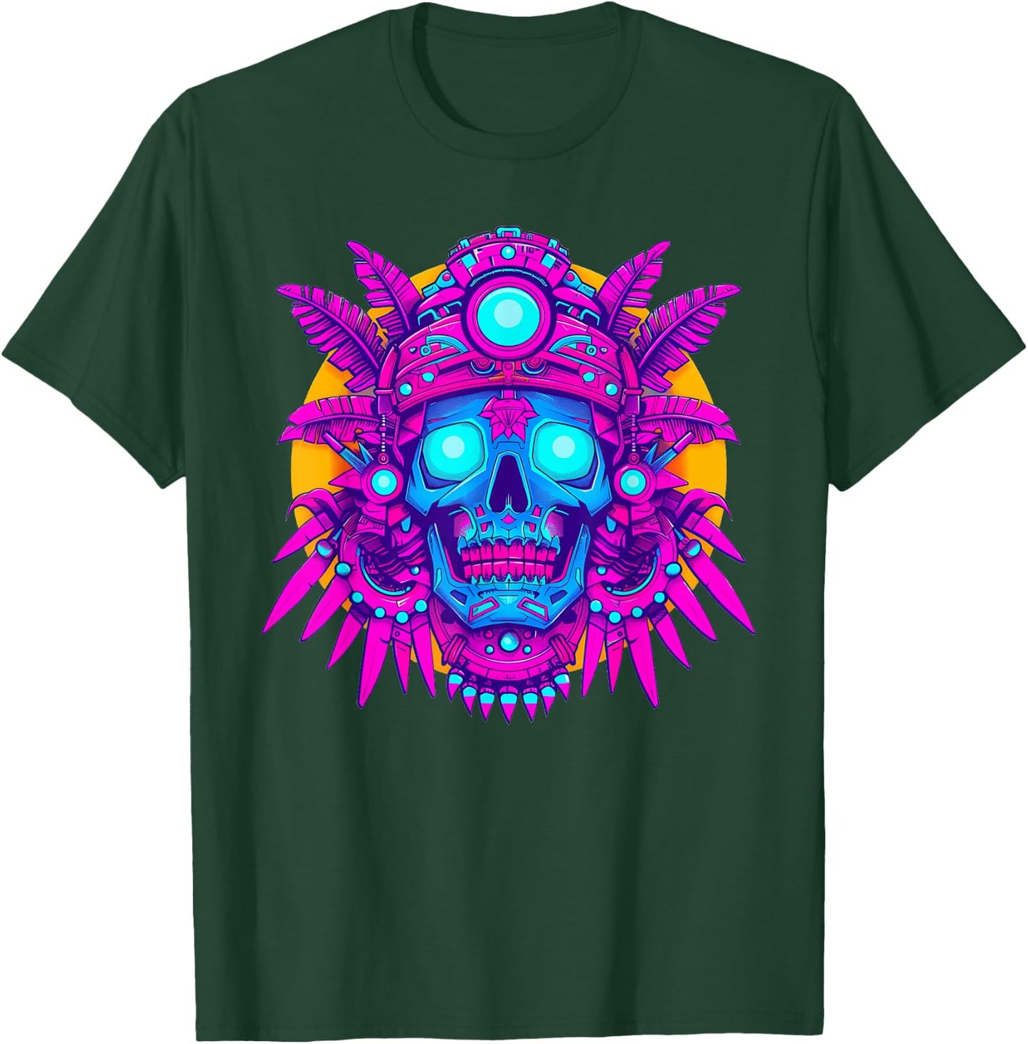 Mictlantecuhtli Vaporwave T-Shirt - T-Shirt | Forest