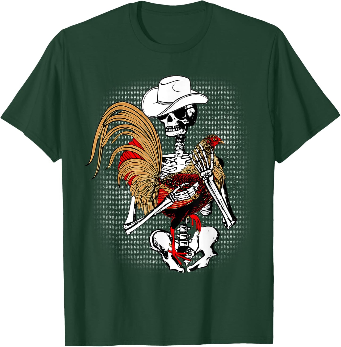 Funny Gallero Red Rooster Chicken Skeleton T-Shirt - T-Shirt | Forest
