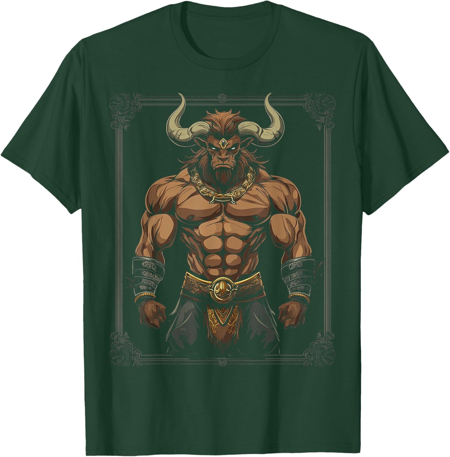 Minotaur Mythical Graphic Fantasy Art Minotaur T-Shirt - T-Shirt | Forest