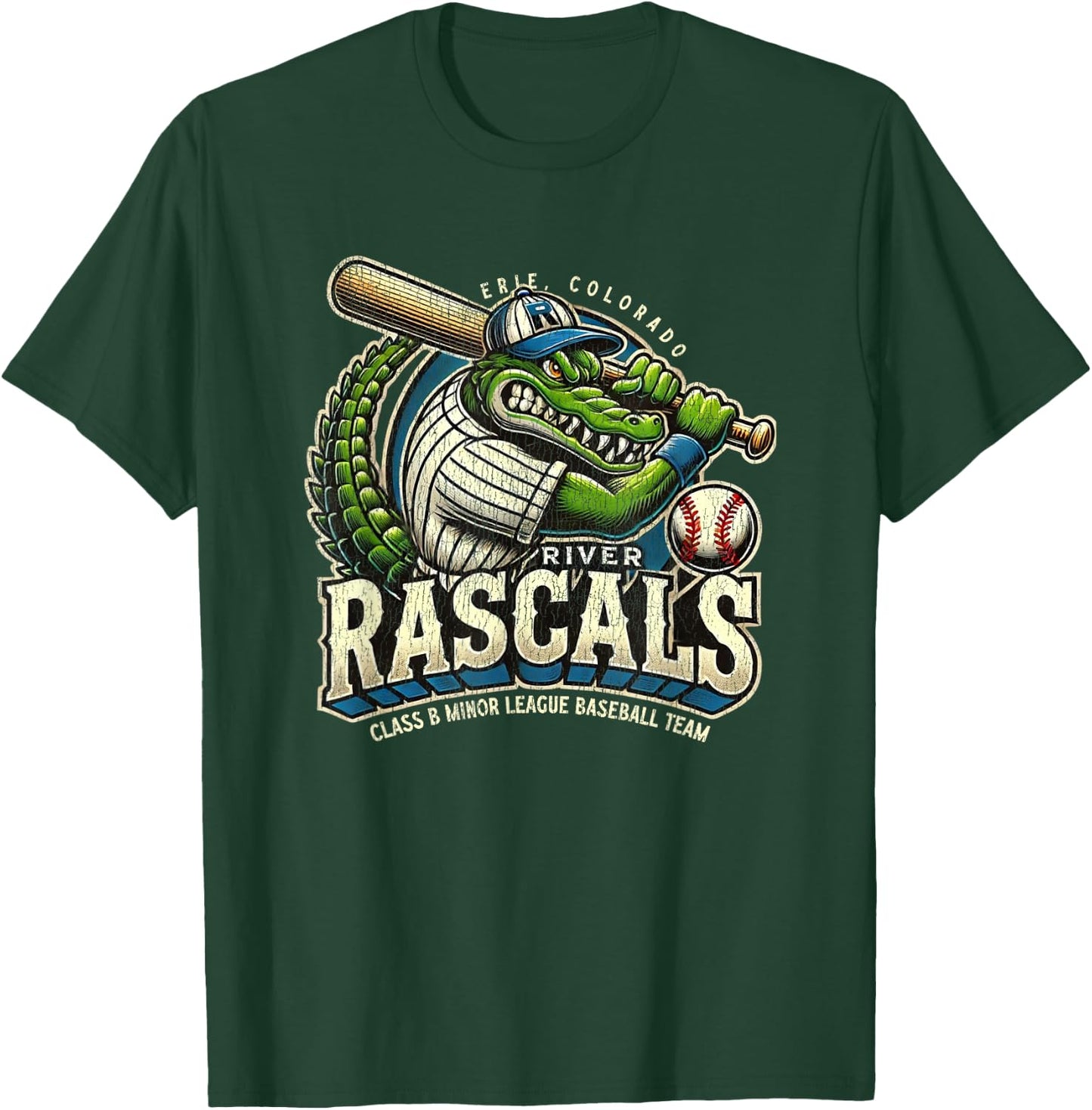 Erie Colorado River Rascals Minor League Baseball Team T-Shirt - T-Shirt | Forest