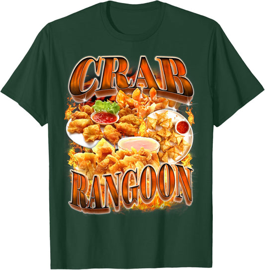Crab Rangoon Meme Bootleg Rap Style 90s Vintage Funny 1990s T-Shirt - T-Shirt | Forest