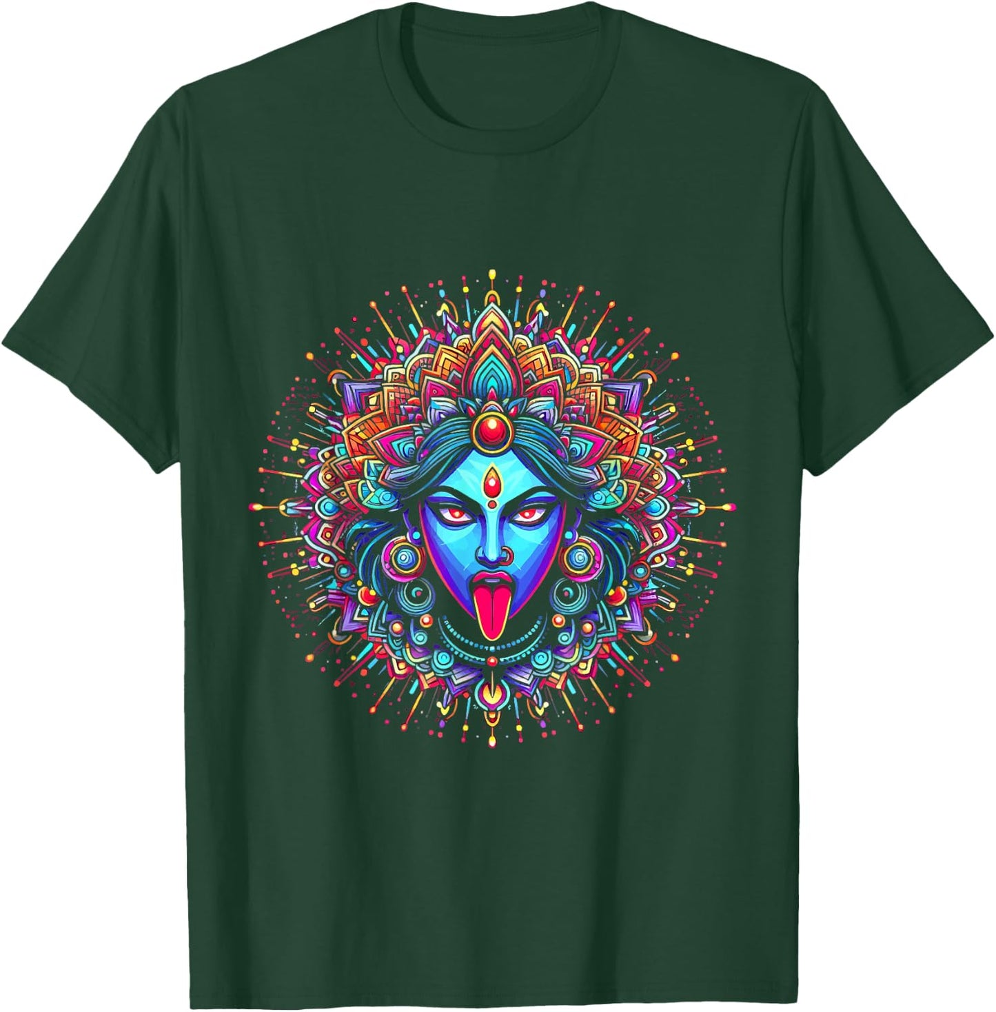 Kali Ma Hindu Goddess Of Death Hindu Mother Fierce Warrior T-Shirt - T-Shirt | Forest