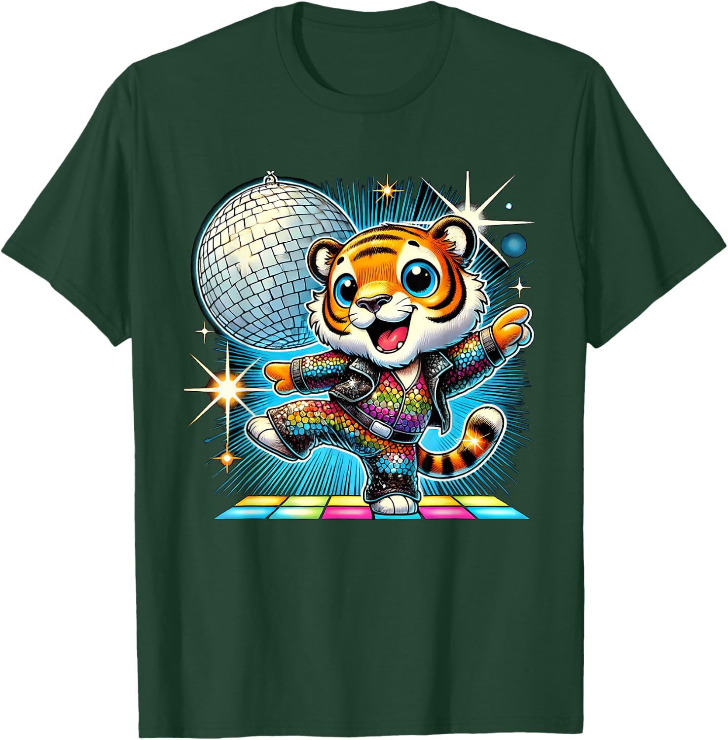 Aesthetic Tiger Disco T-Shirt - T-Shirt | Forest