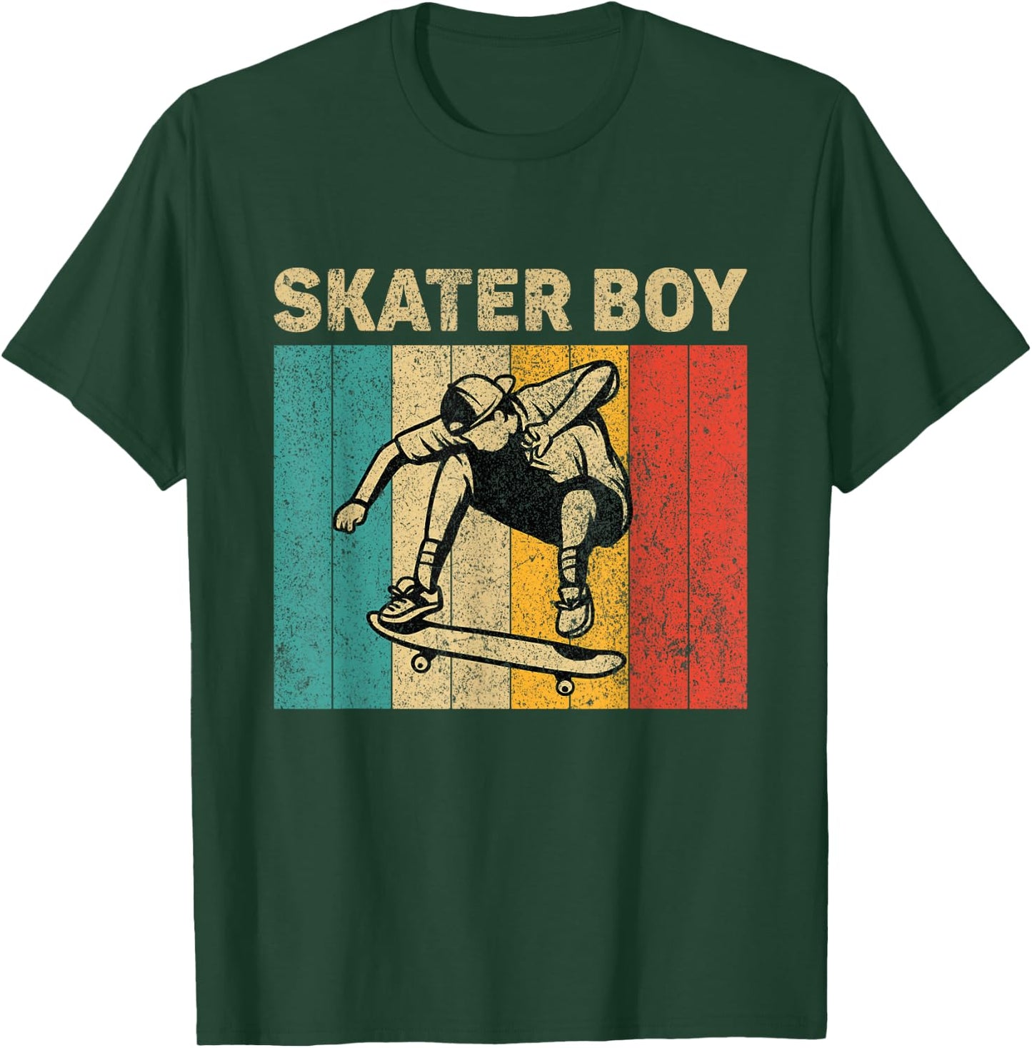 Skater Boy Funny Vintage Skateboarding Lovers Boys T-Shirt - T-Shirt | Forest