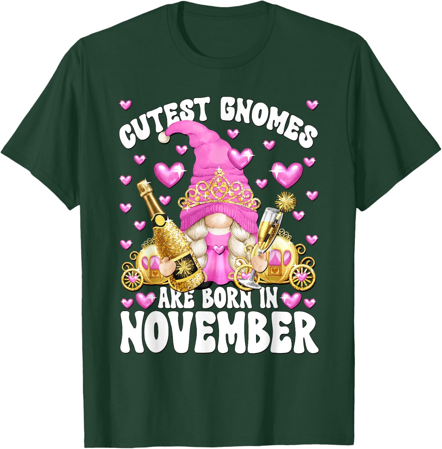 Funny Princess Birthday Gnome Born In November T-Shirt - T-Shirt | Forest