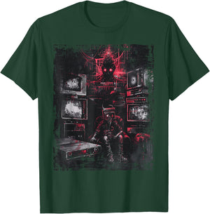 Television Weirdcore Glitchcore Mask Digital Horror Grunge T-Shirt - T-Shirt | Forest