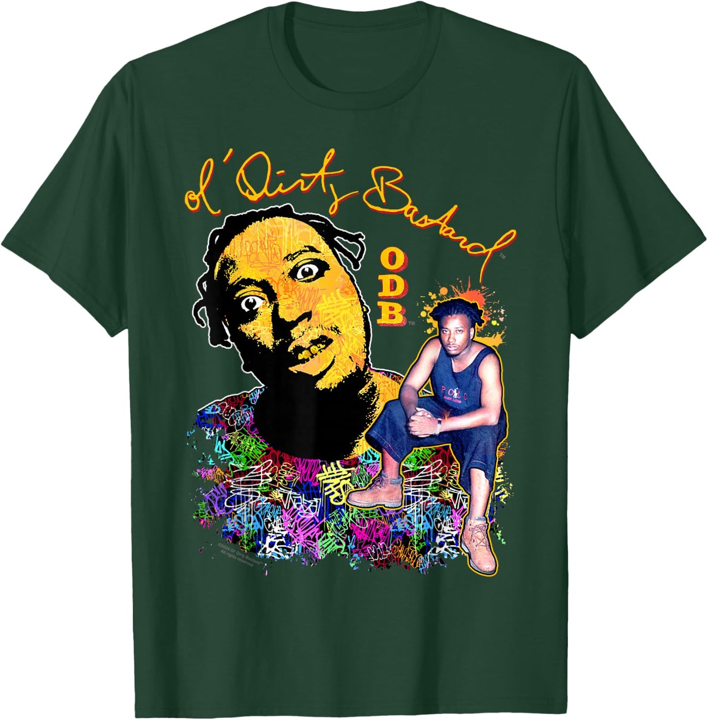 ODB Ol Dirty Ba-ard Graffiti Mural Hip Hop Retro Artwork T-Shirt - T-Shirt | Forest