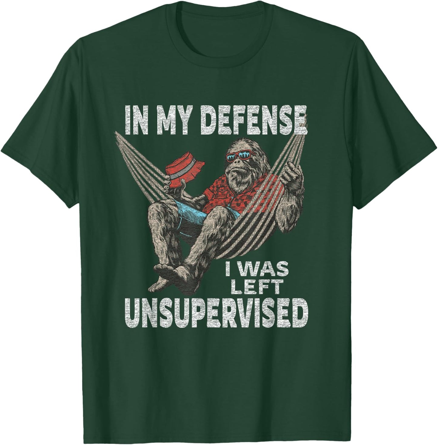 In My Defense I Was Left Unsupervised Graphic Funny Saying T-Shirt - T-Shirt | Forest