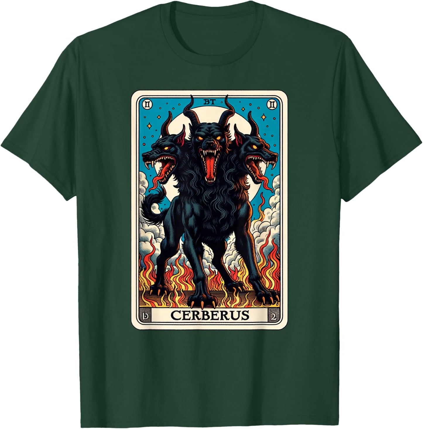 Cerberus Tarot Card and Mythical Hells Guard T-Shirt - T-Shirt | Forest
