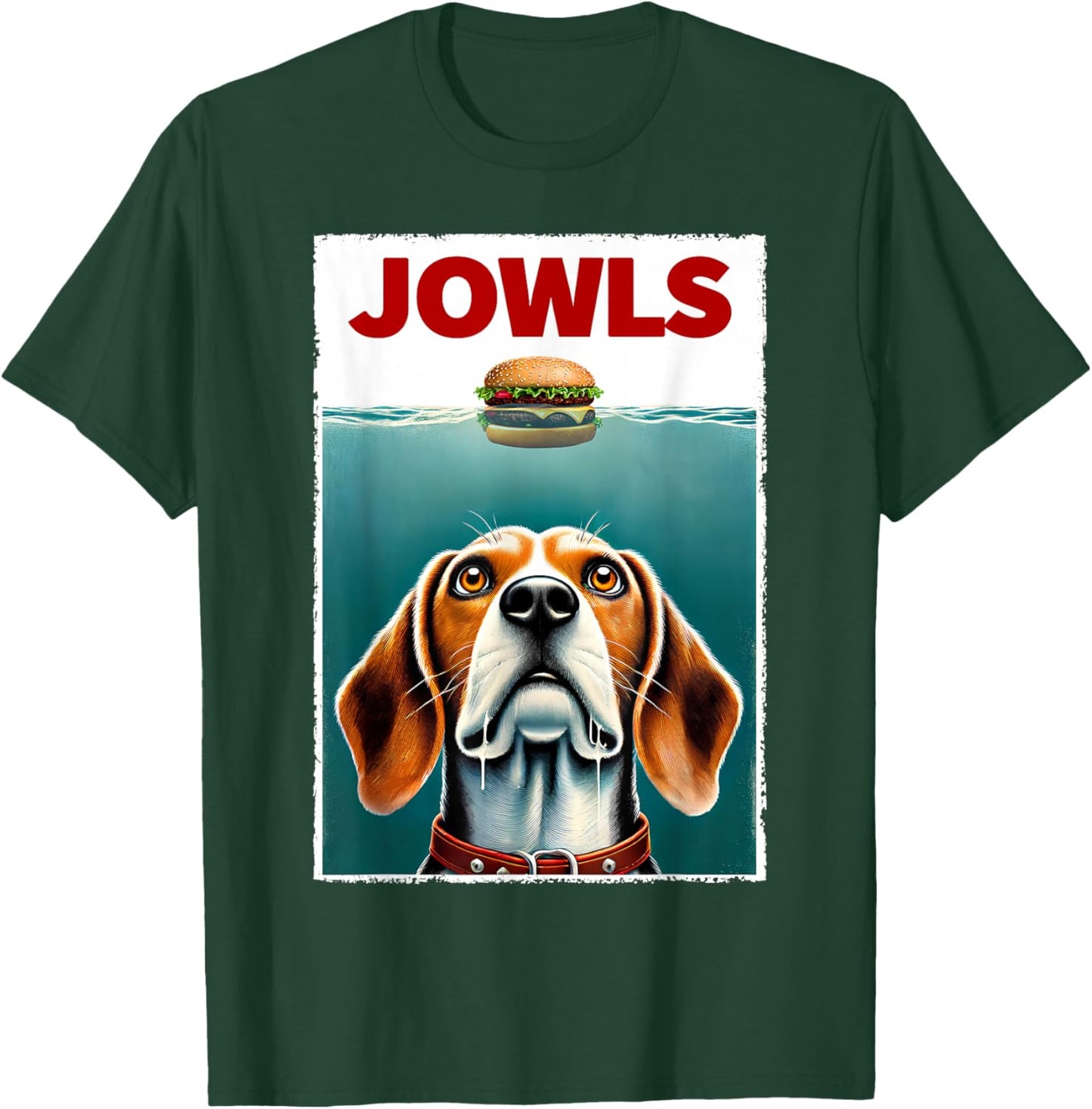 Funny Beagle and Hamburger Parody Jowls Dog Lover T-Shirt - T-Shirt | Forest