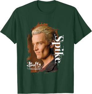 Buffy The Vampire Slayer Spike Face Closeup Vintage Poster T-Shirt - T-Shirt | Forest