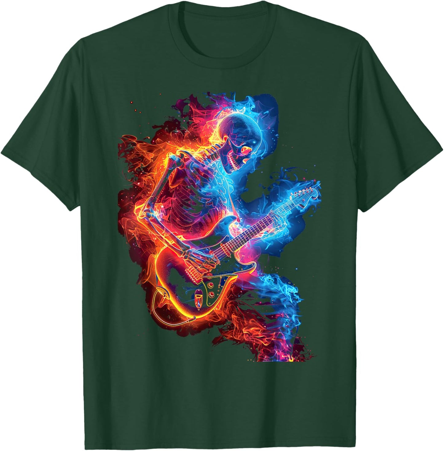 Skeleton Playing Guitar,Rock Star Shredding Guitar T-Shirt - T-Shirt | Forest