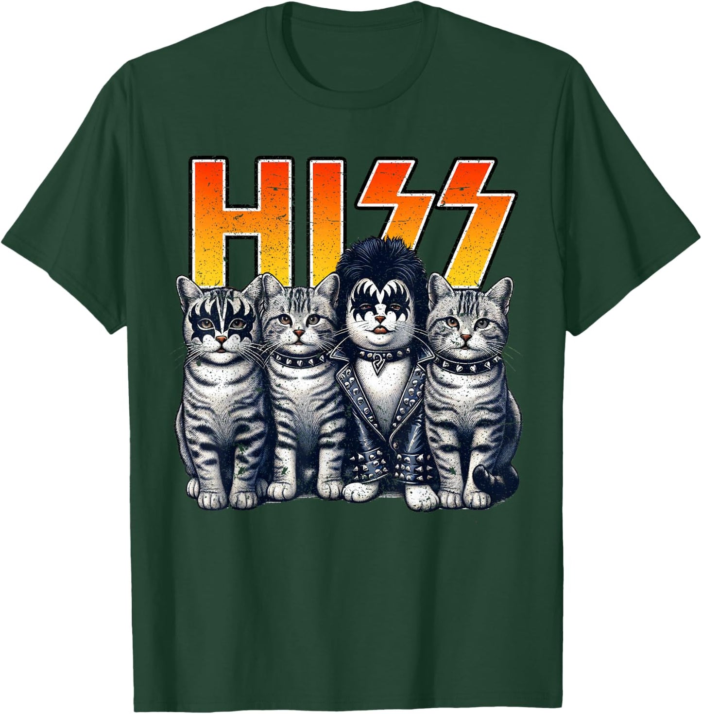 HISS Funny Cat Kittens Lover Hiss Distressed Style Women T-Shirt - T-Shirt | Forest
