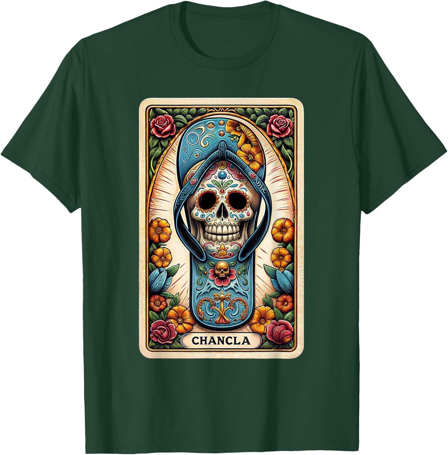 La Chancla Flip Flop Card Funny Mexican Mom Tarot Card T-Shirt - T-Shirt | Forest