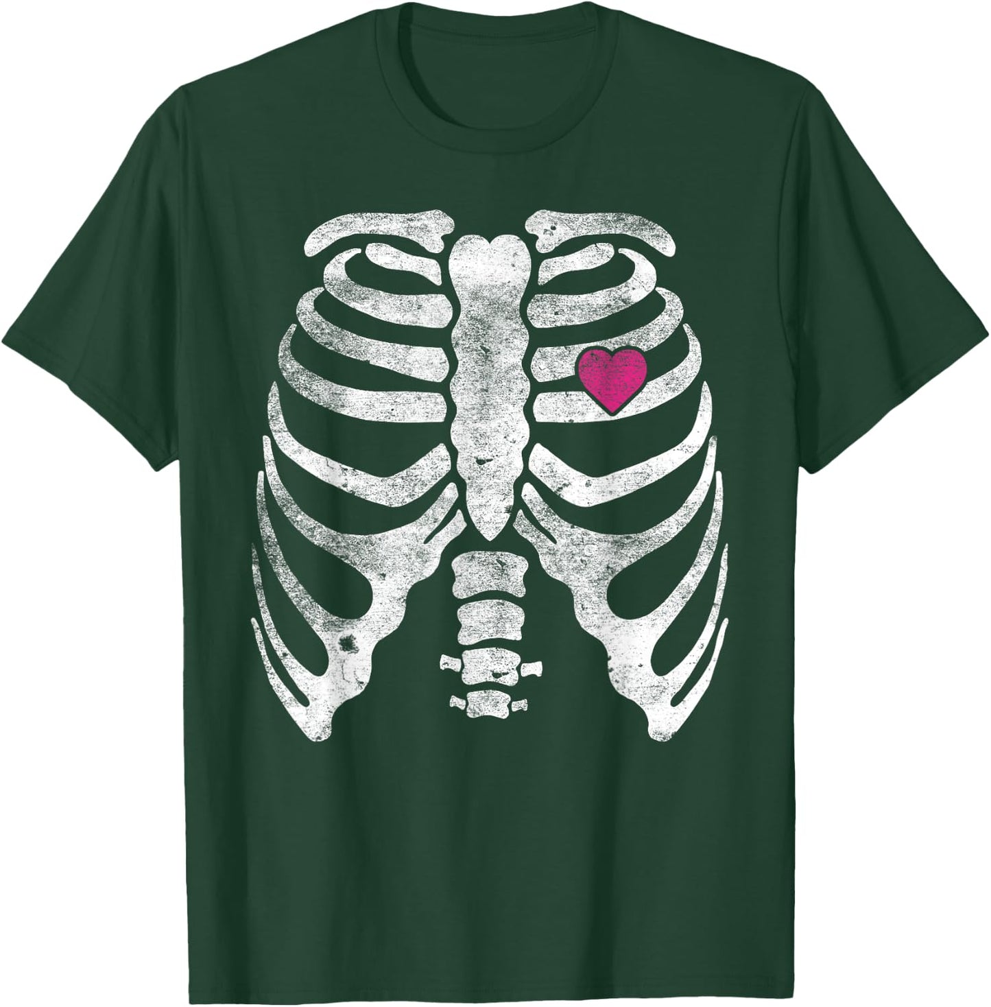 Skeleton Heart Rib Cage X-Ray Adult Kids Funny Halloween T-Shirt - T-Shirt | Forest