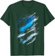Blue And Black Dynamic Swirl Graphic T-Shirt - T-Shirt | Forest