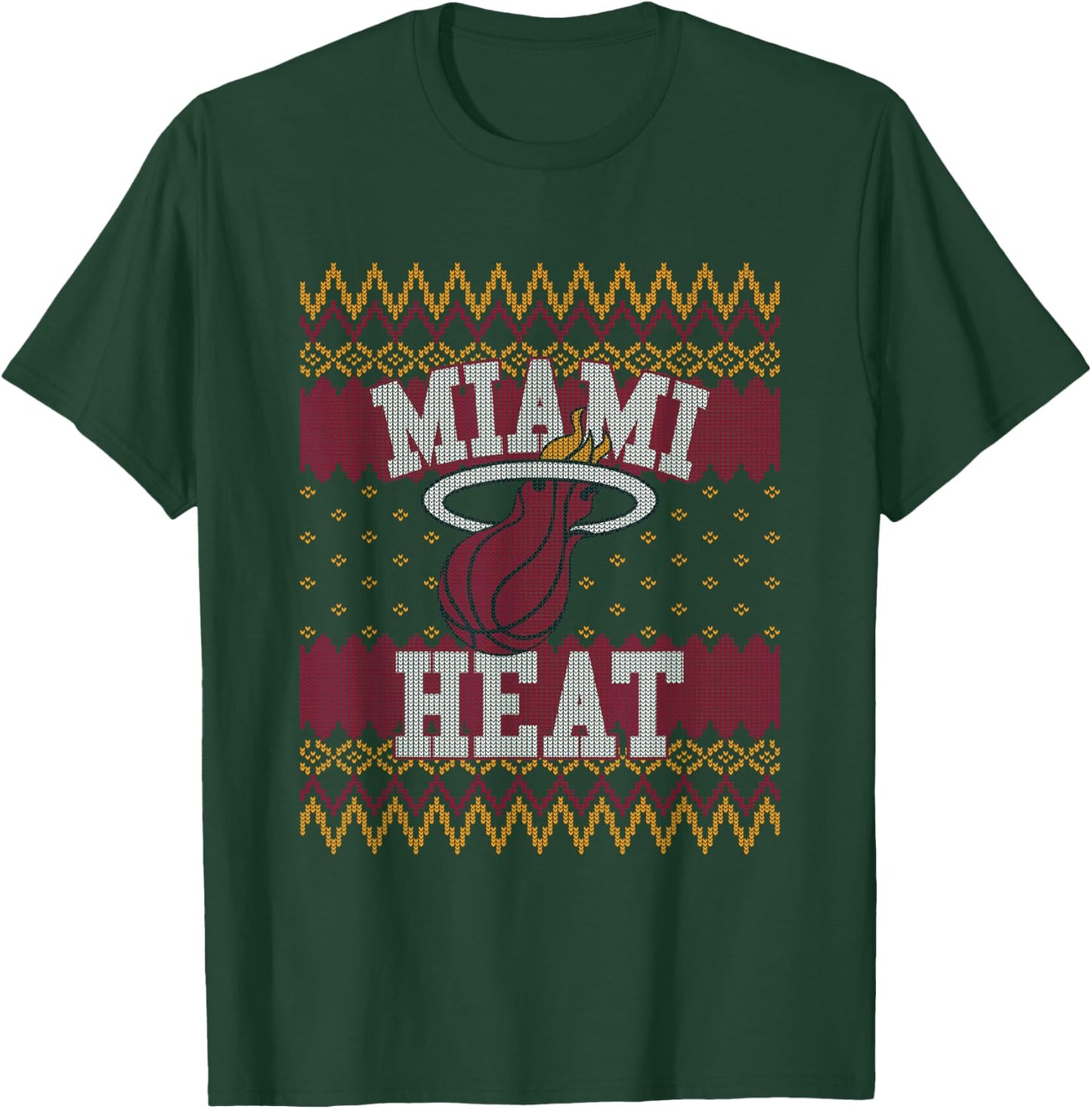 NBA Miami Heat Ugly Christmas Sweater Style T-Shirt - T-Shirt | Forest