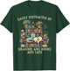 Easily Distracted By Dragons Books Cats Fantasy Book Lover T-Shirt - T-Shirt | Forest