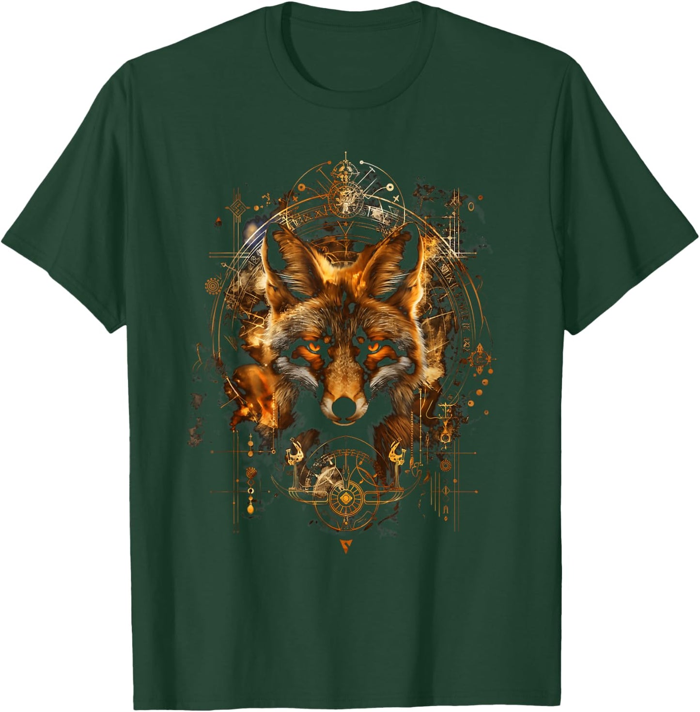 Occult rune Fox a mythical Fantasy Design T-Shirt - T-Shirt | Forest