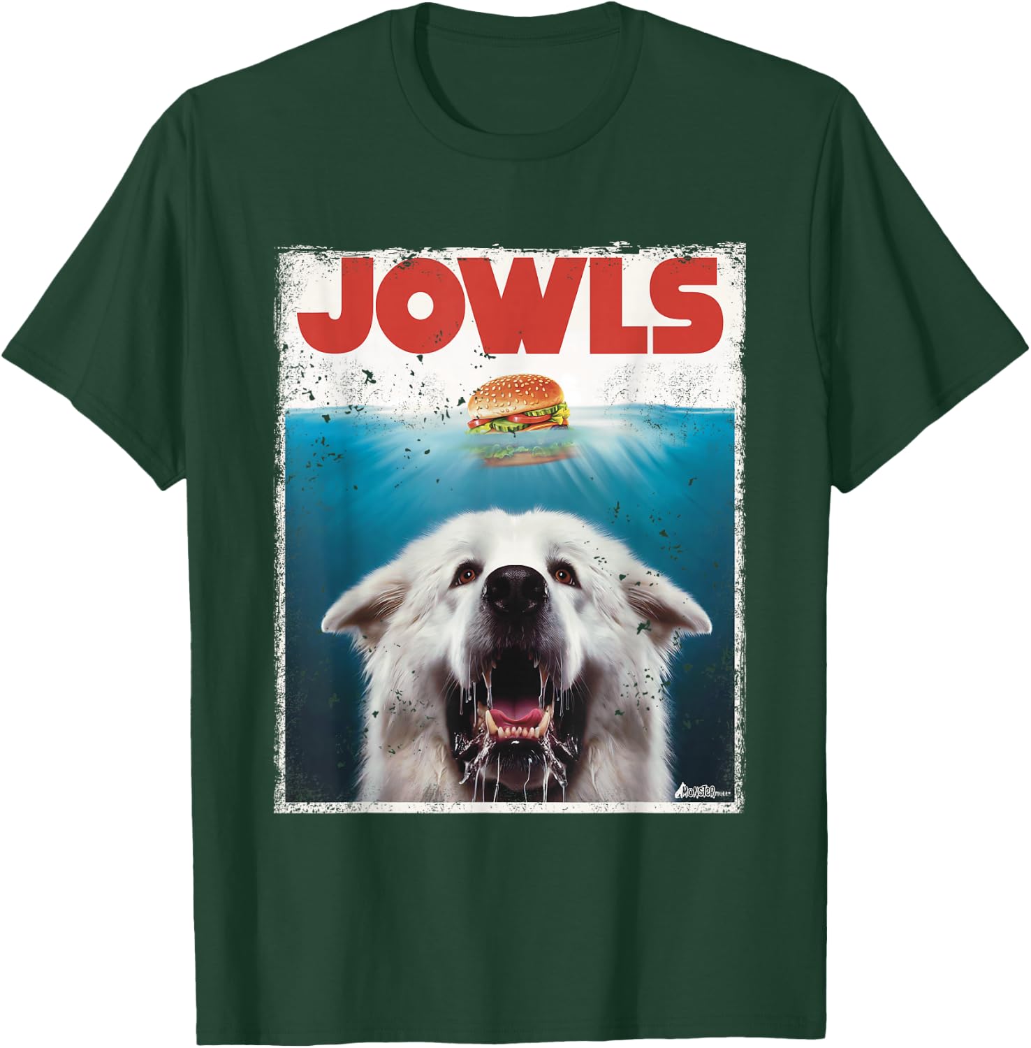 Funny Great Pyrenees Jowls Burger, Gentle Giant Cute Dog Mom T-Shirt - T-Shirt | Forest