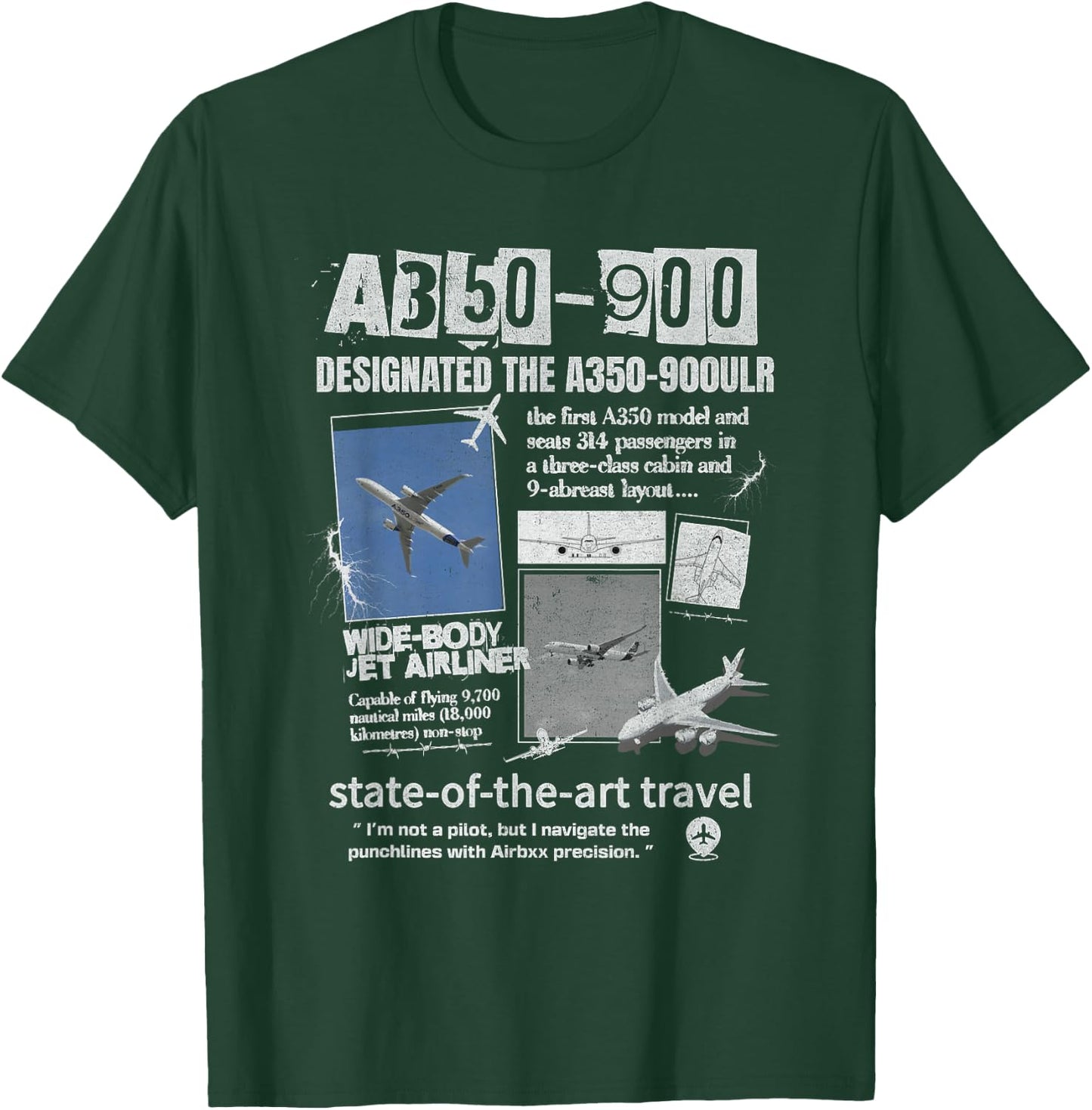 A350-900 Airbus Light Aircraft T-Shirt - T-Shirt | Forest
