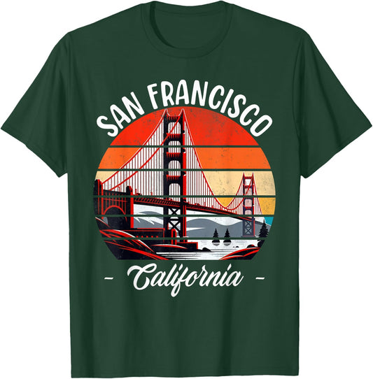 Golden Gate Bridge San Francisco California USA Golden Gate T-Shirt - T-Shirt | Forest