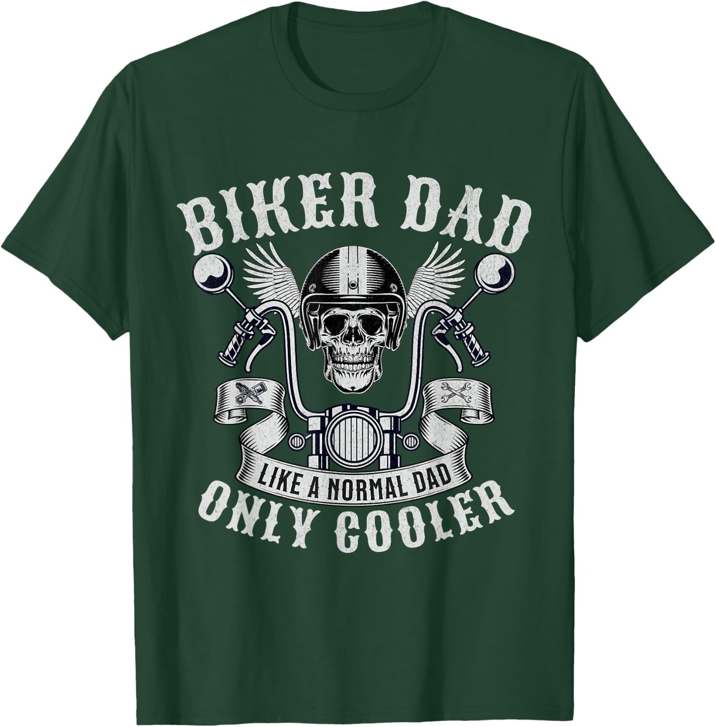Biker Dad Motorcycle Father Rider Biker Dad Father's Day T-Shirt - T-Shirt | Forest