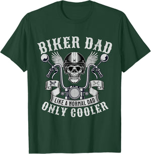 Biker Dad Motorcycle Father Rider Biker Dad Father's Day T-Shirt - T-Shirt | Forest