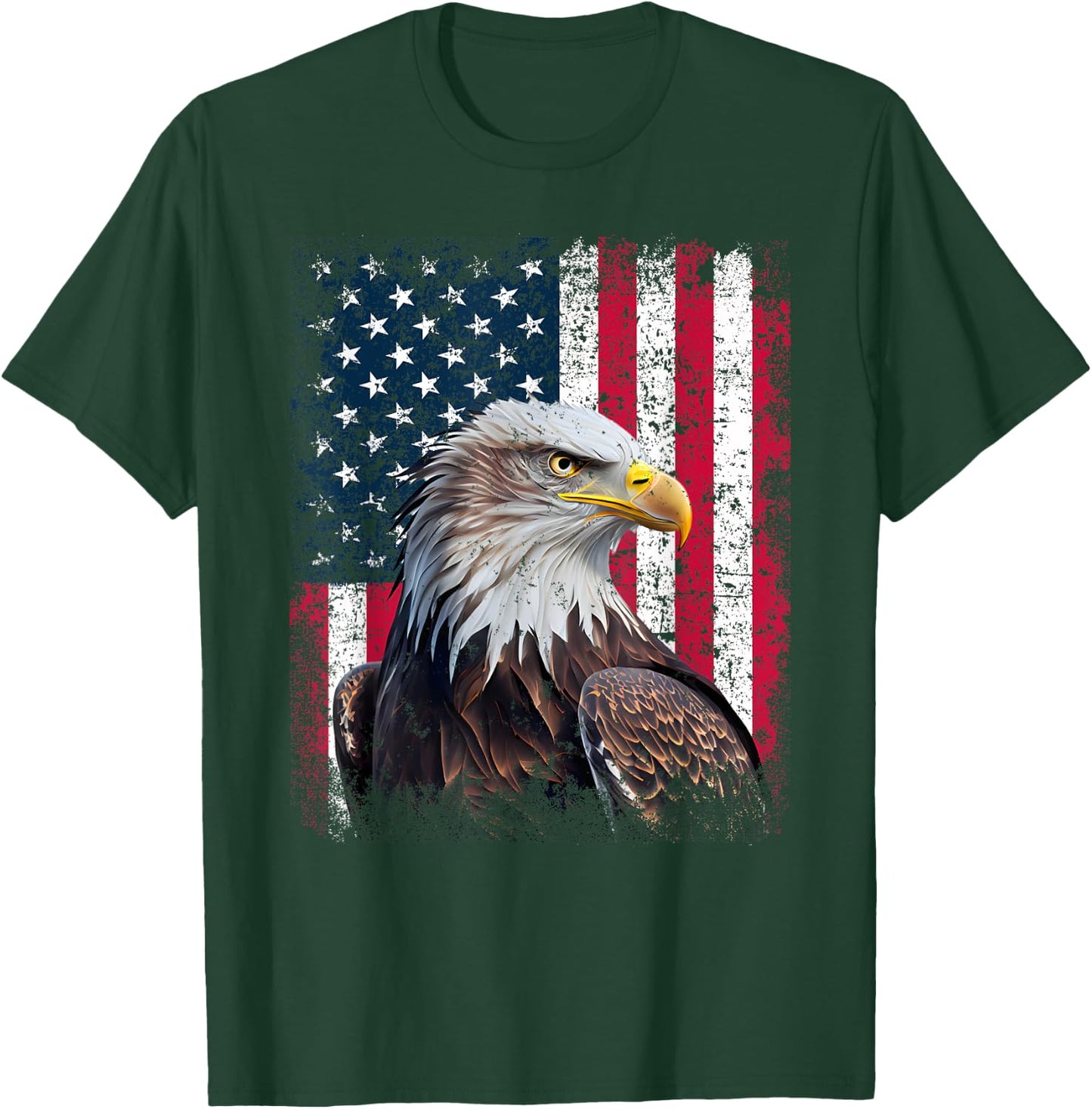 Patriotic Eagle 4th Of July USA American Flag T-Shirt - T-Shirt | Forest