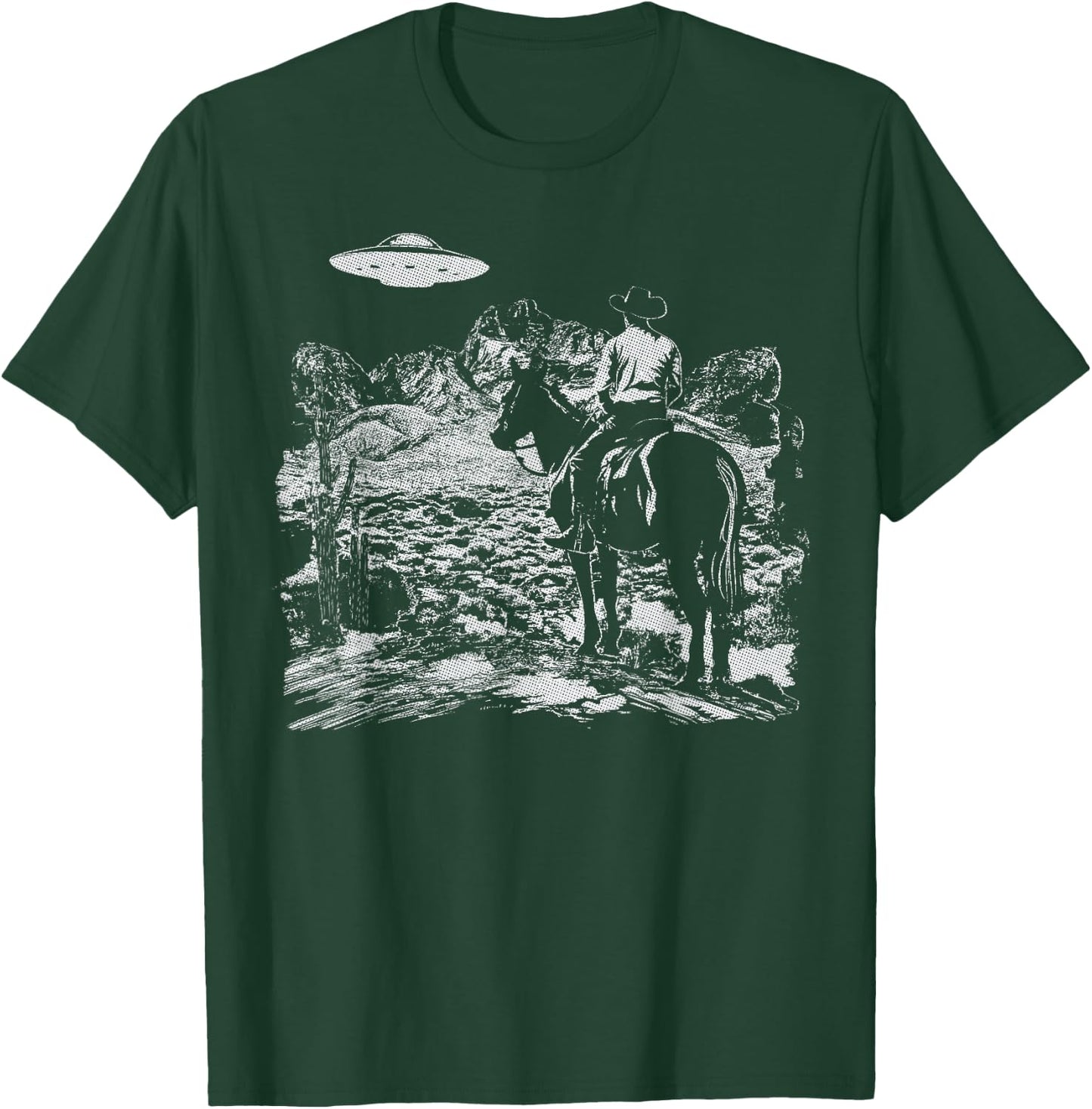 Cowboy UFO Howdy Partner Cowgirl Western Country T-Shirt - T-Shirt | Forest