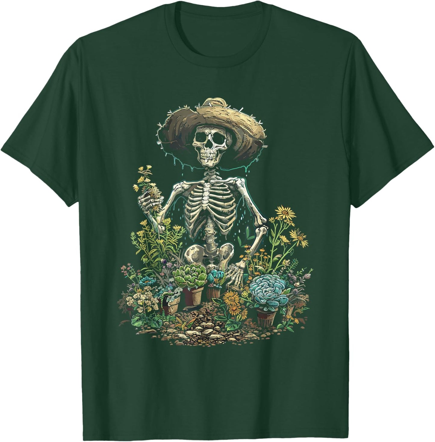 Skeleton Plants Lover Gardening Halloween T-Shirt - T-Shirt | Forest