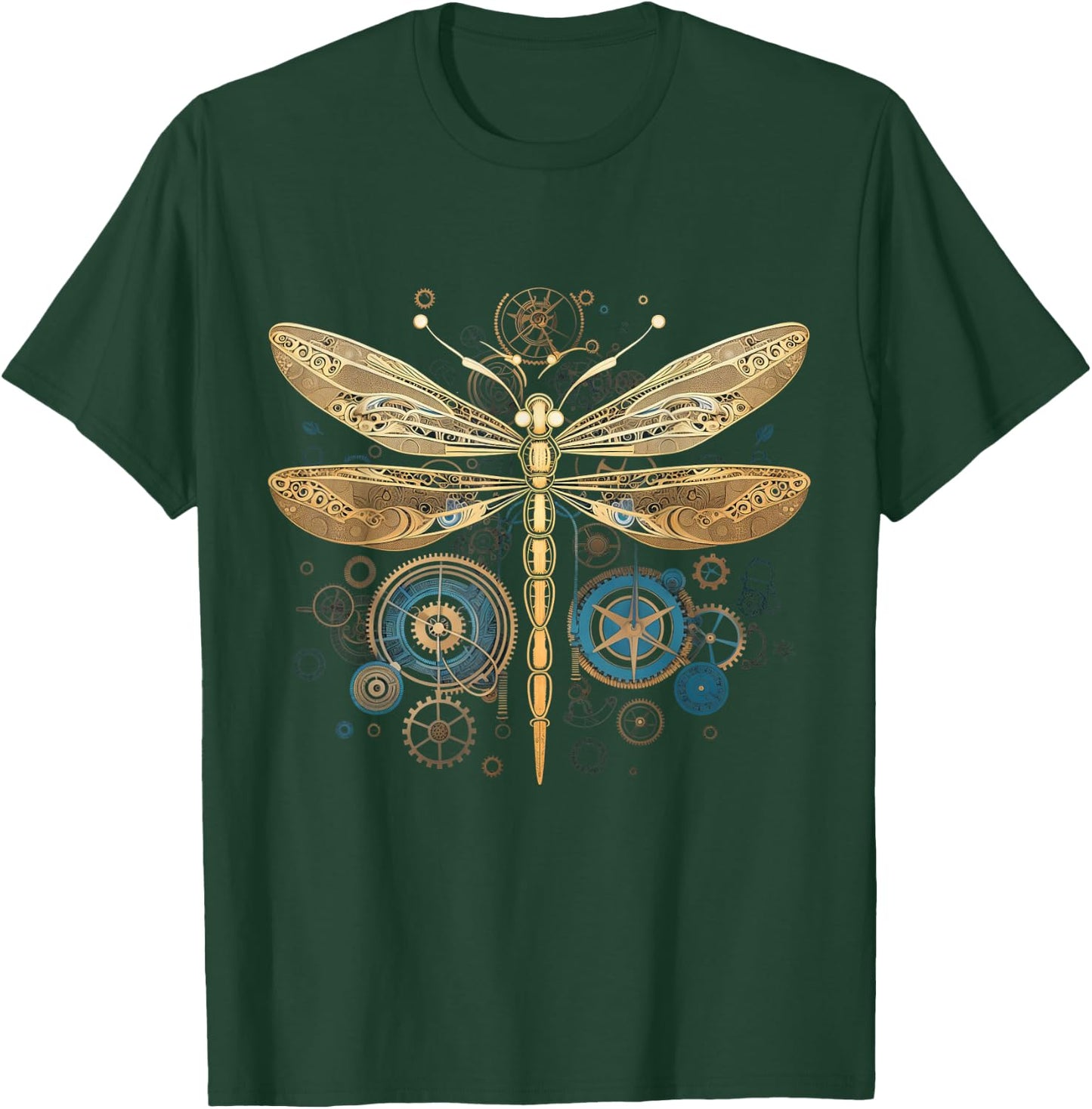 Dragonfly Steam Punk Insect Art Engineer Steampunk Dragonfly T-Shirt - T-Shirt | Forest