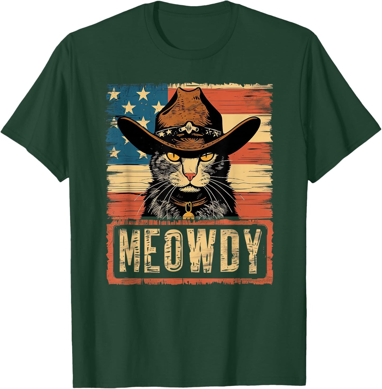 Meowdy Cat, Cowboy Kitten, Country Music T-Shirt - T-Shirt | Forest