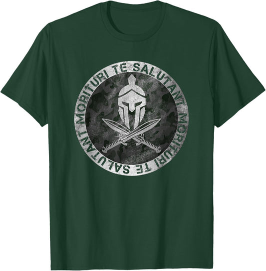 Vintage Roman Gladiator Helmet Warrior Arena Gym Gift T-Shirt - T-Shirt | Forest