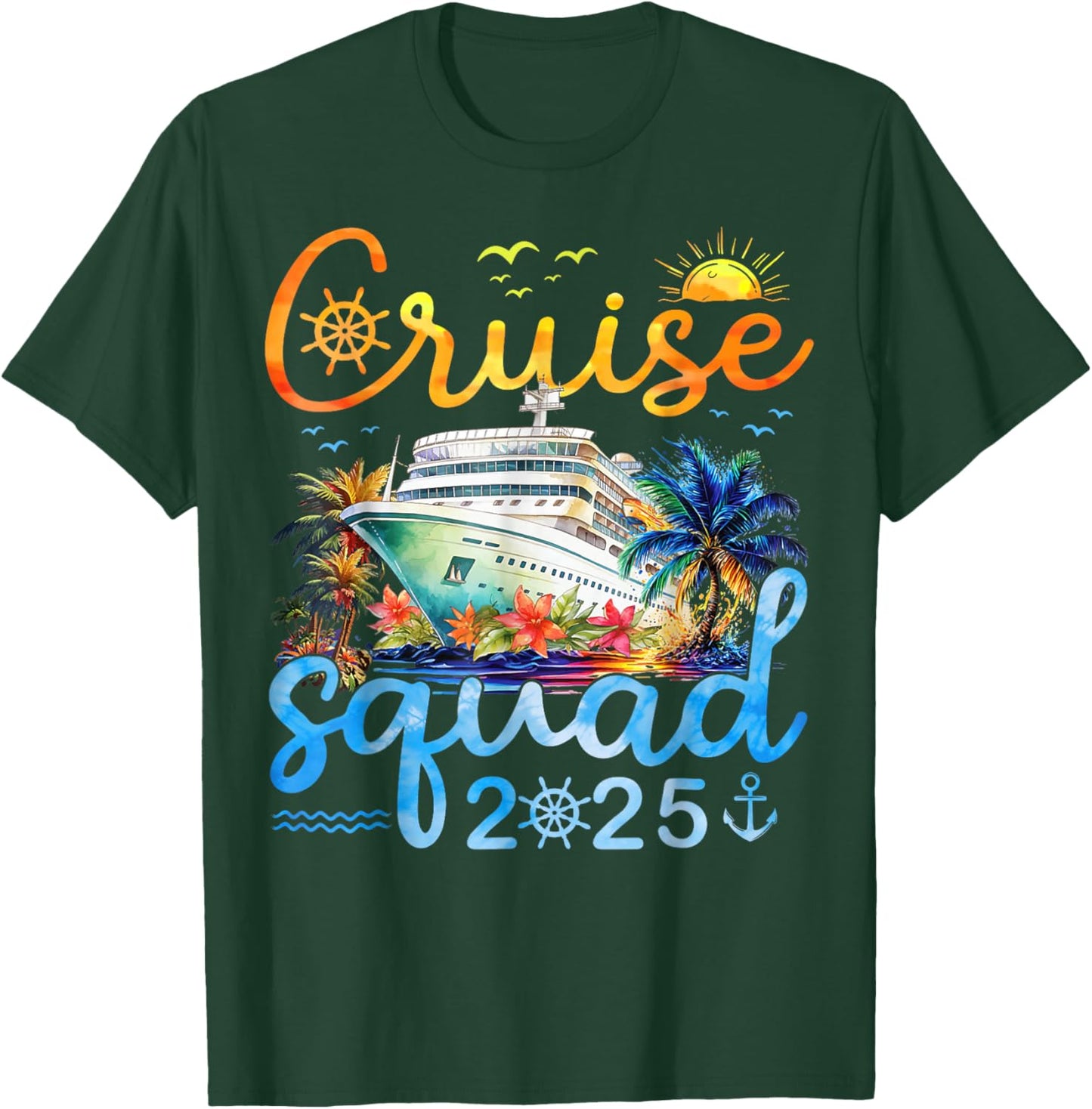 Cruise Squad 2025 Family Group Matching Cruising Vacation T-Shirt - T-Shirt | Forest