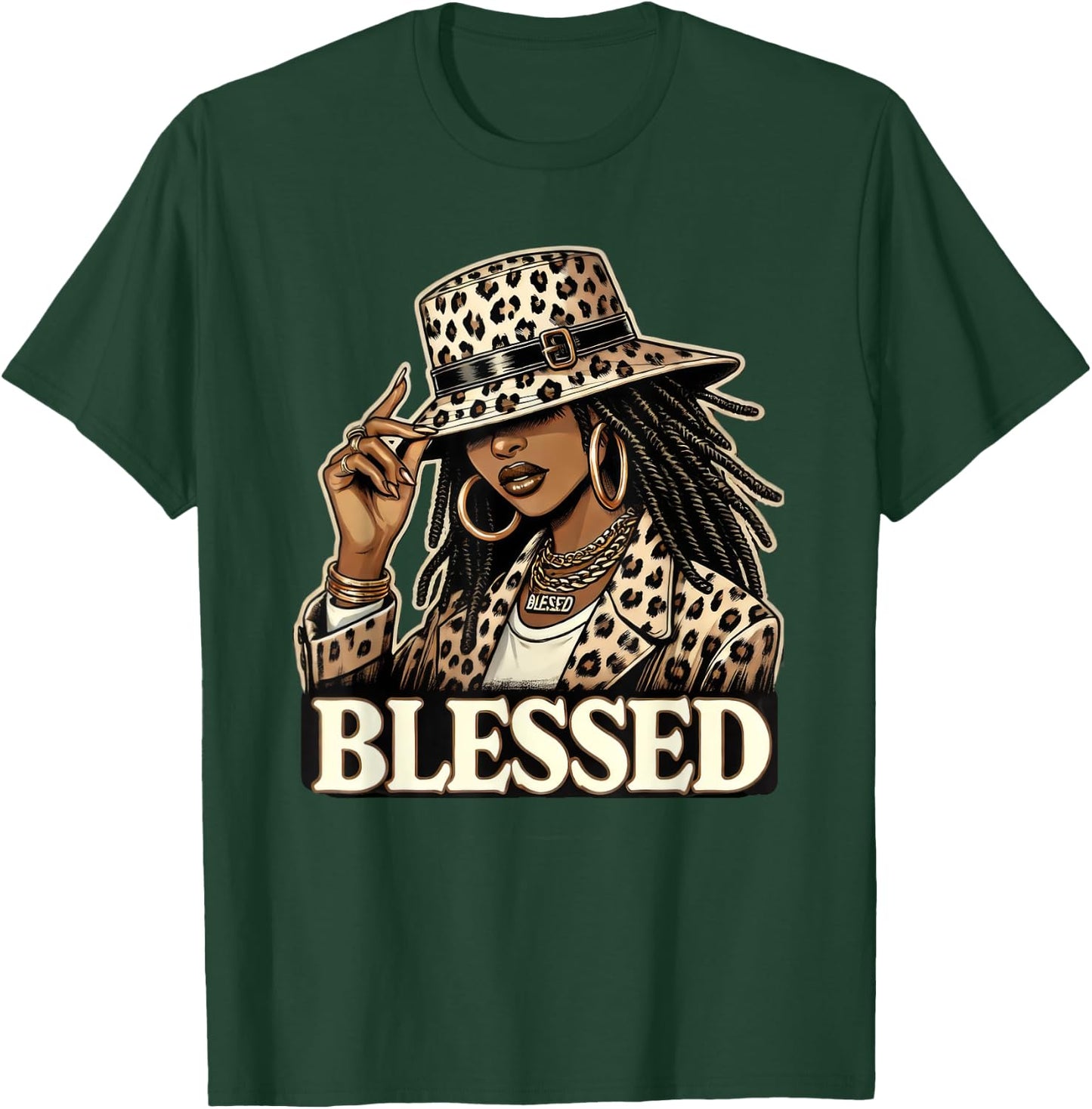 Blessed Black Cowgirl Western Swag African Christian Woman T-Shirt - T-Shirt | Forest