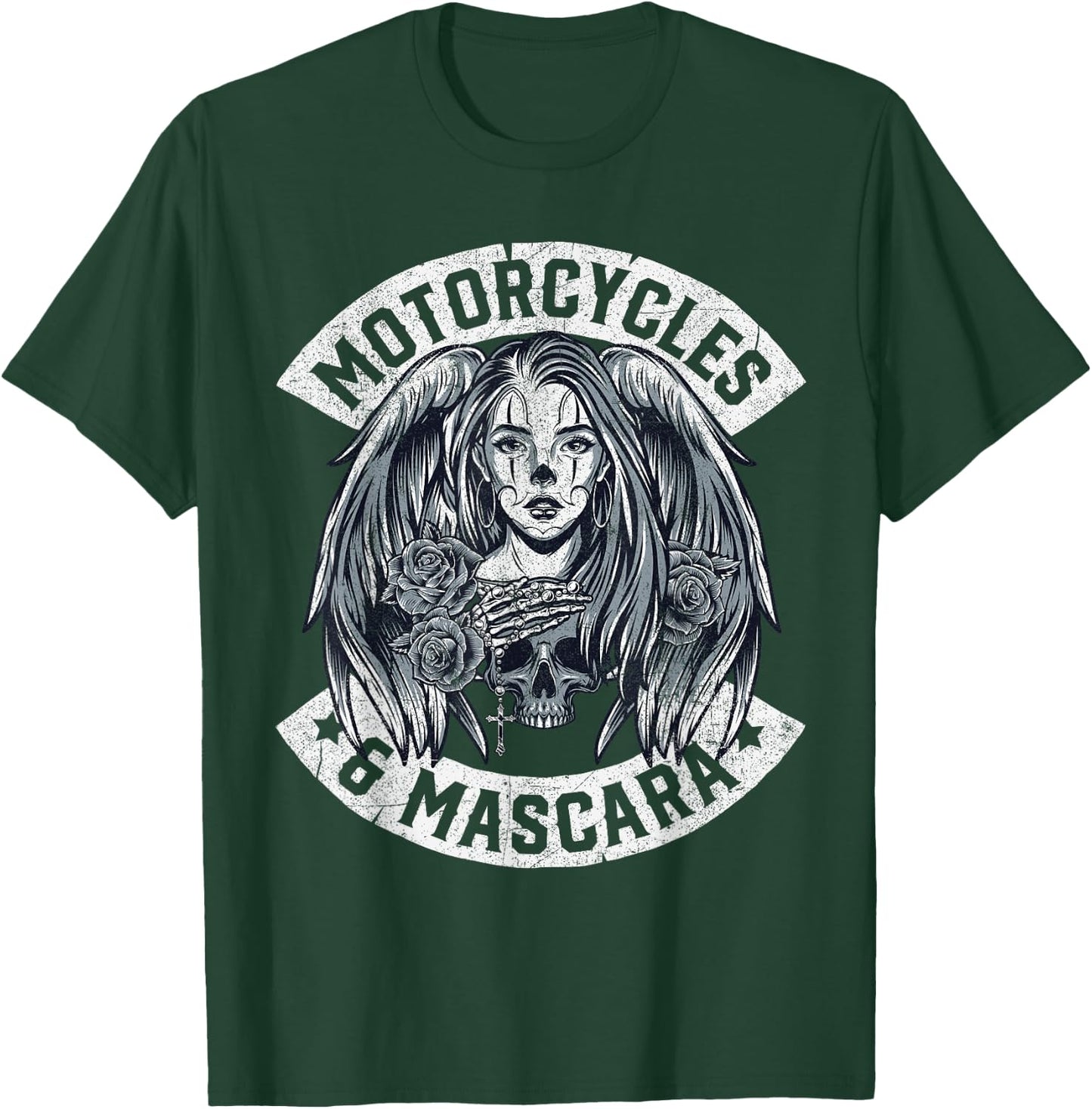 Motorcycles and Mascara Cute Motorcycle Chick Biker Girl T-Shirt - T-Shirt | Forest