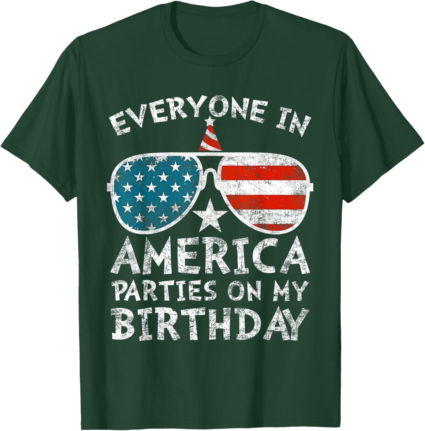 4th of July Birthday Party Boy Girl Fourth of July T-Shirt - T-Shirt | Forest