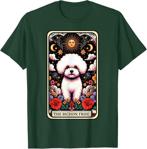Bichon Frise Dog Tarot Card Floral Mom Bichon Frise Dad Pup T-Shirt - T-Shirt | Forest